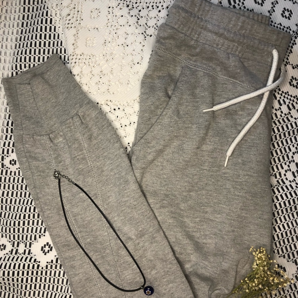soft light gray sweat pants